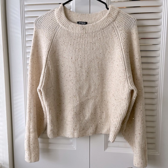 Express Sweaters - Express - Pink Sequin Sweater